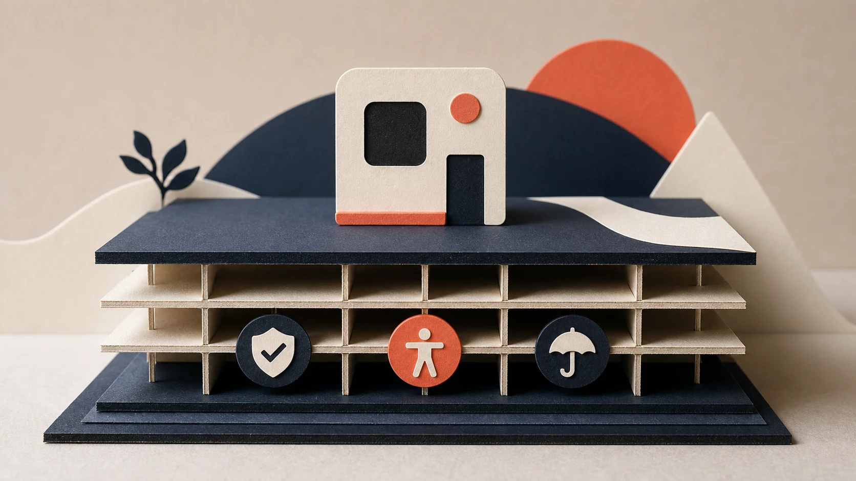 Minimal paper product model supported by a strong layered foundation